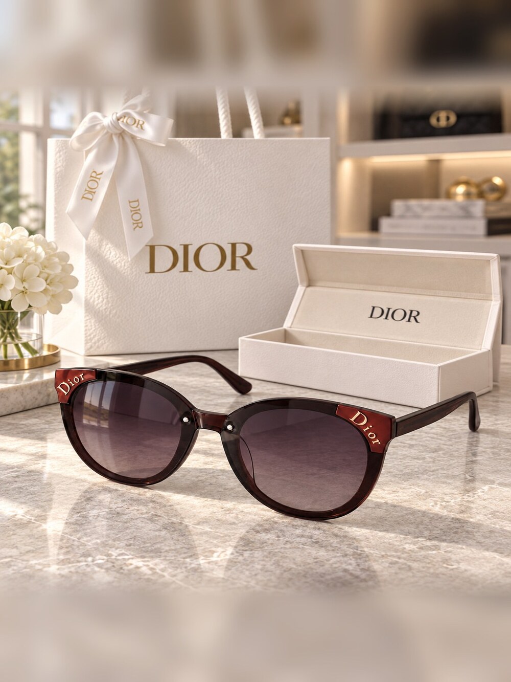 Dior Tortoiseshell Cat Eye Sunglasses - Picture 2 of 6